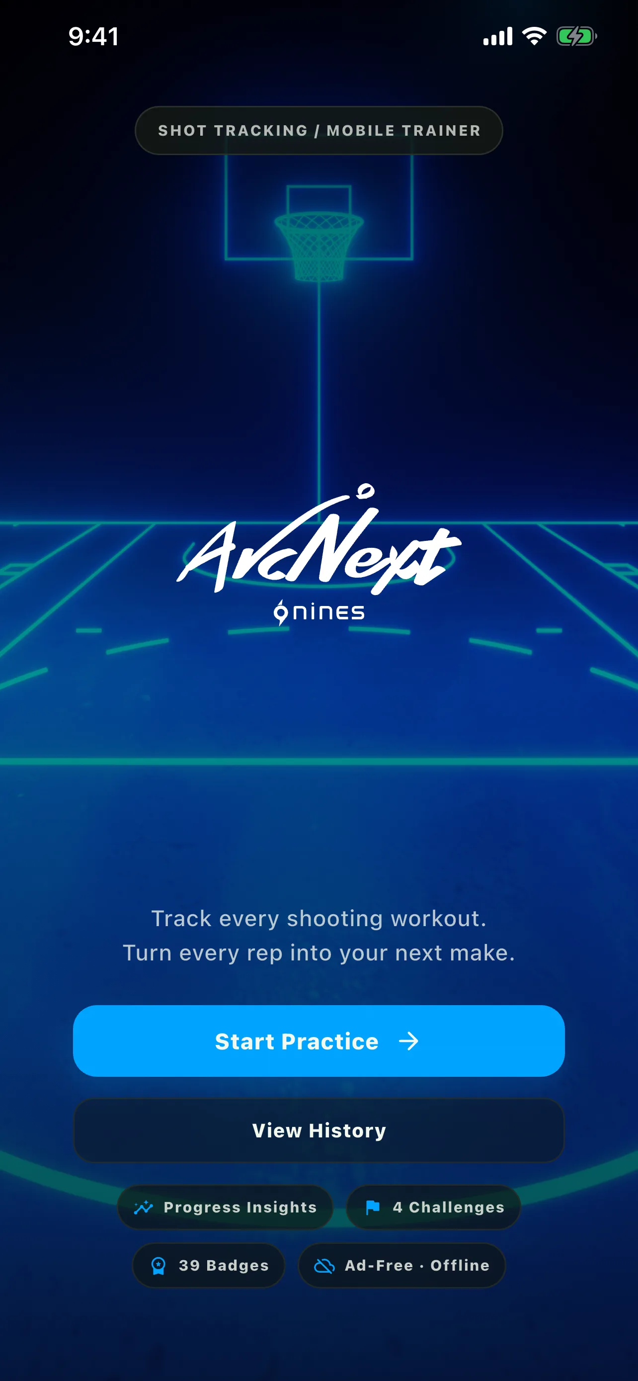 ArcNext welcome screen in English